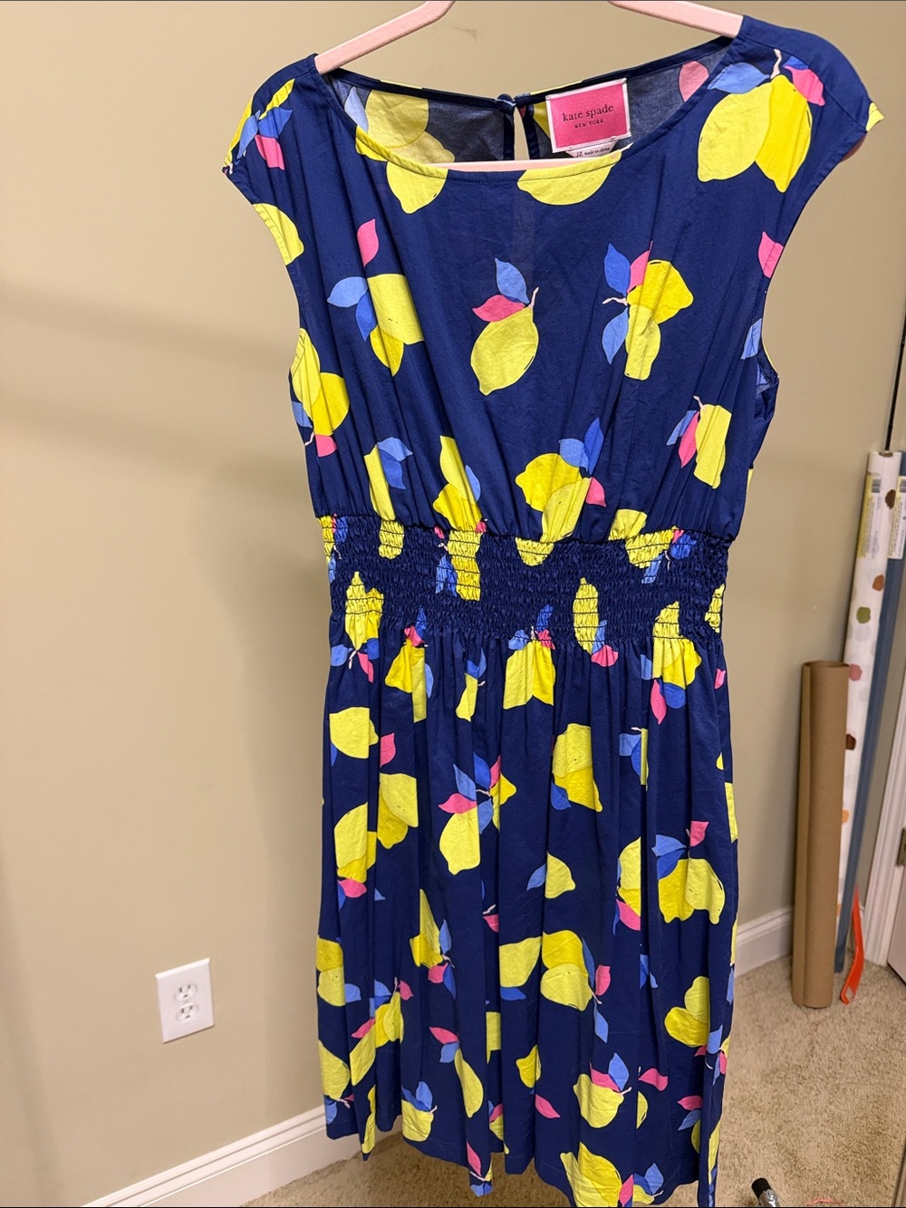 Kate Spade Navy Lemon Print Dress